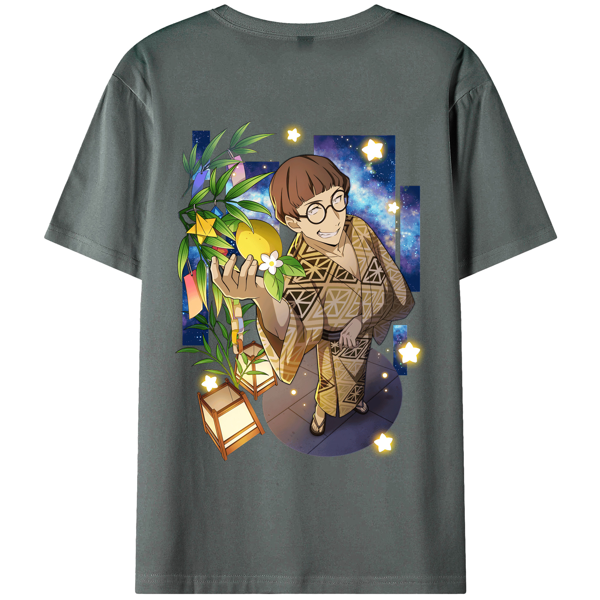 （画像用） 文豪ストレイドッグス Bungo Stray Dogs 綿100％ メンズ半袖Tシャツ（バックプリント） 通気性